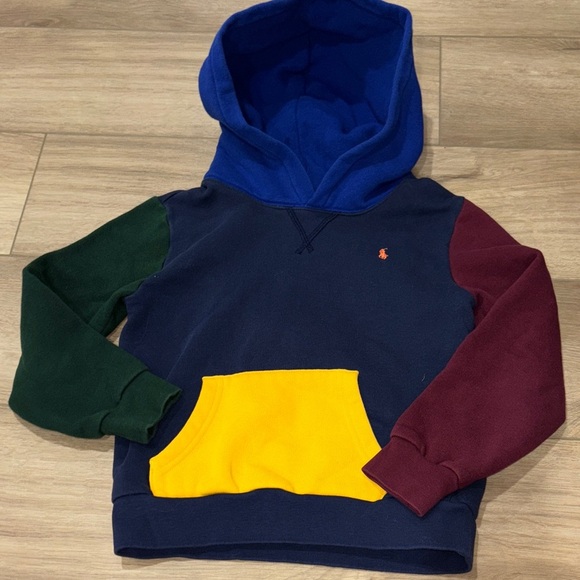 Polo Ralph Lauren Other - Polo Ralph Lauren Kids Multi Color Block Cotton Blend Hoodie Size (7)